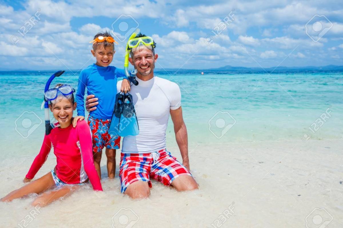 Family scuba diving